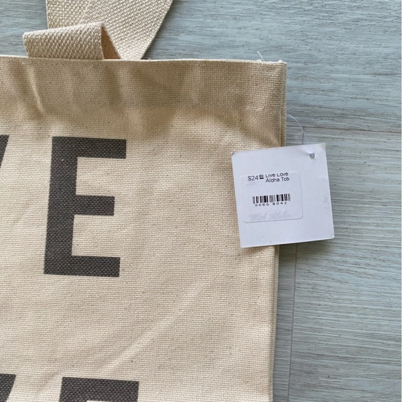 Soha Living canvas tote LIVE LOVE ALOHA - Picture 2 of 4